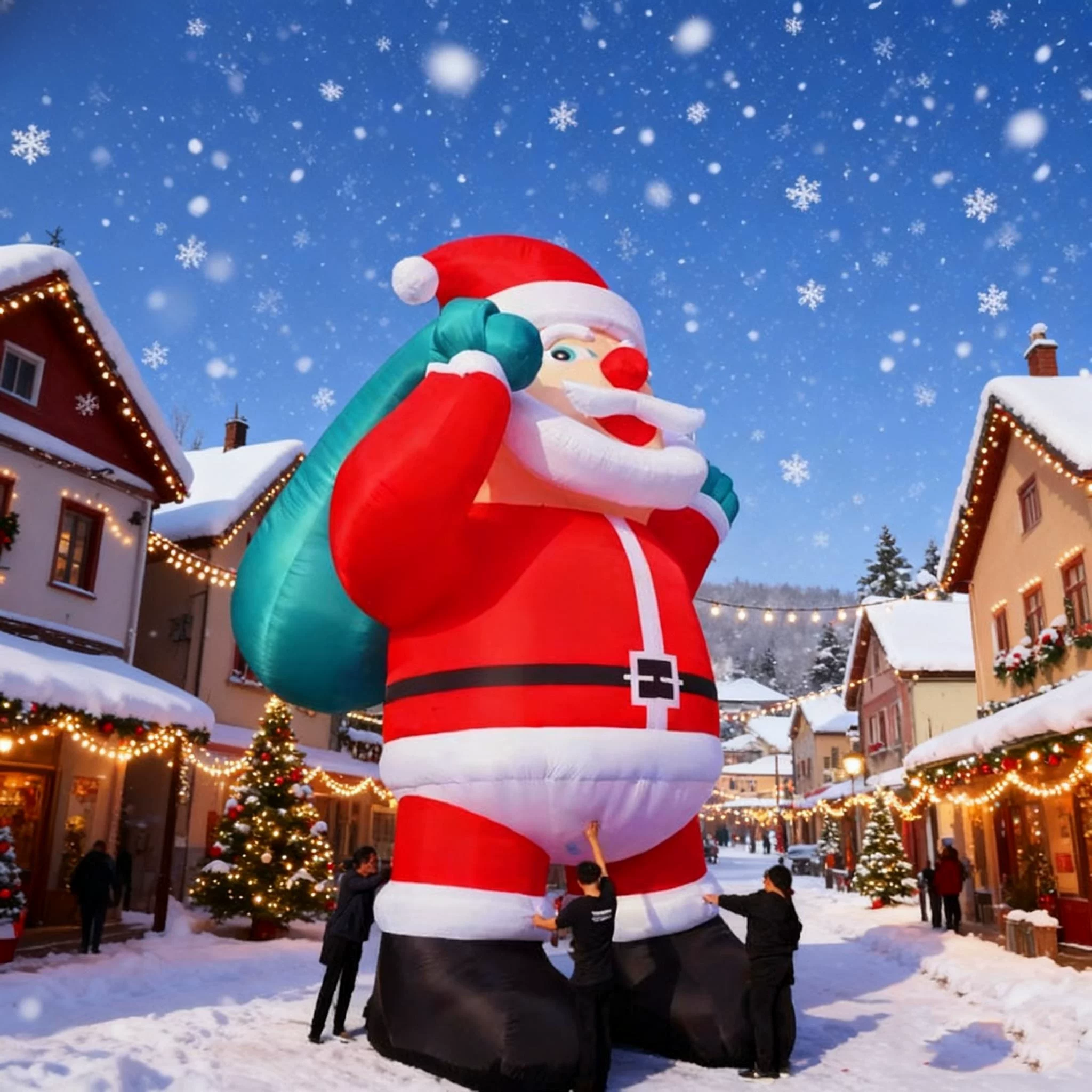 Ông già noel đeo bao quà